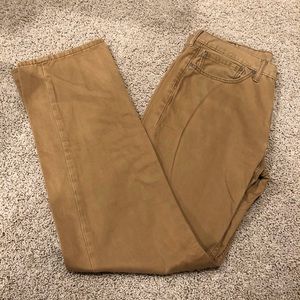 Levi’s 514 straight leg tan jeans